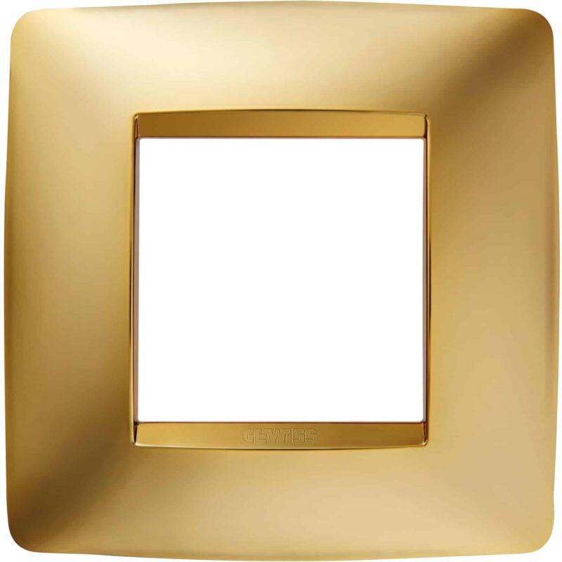 Rama decorativa aparataj unitar Gewiss, universala, 2 posturi, auriu, Chorus One International  - SKU:  GW16122MO
