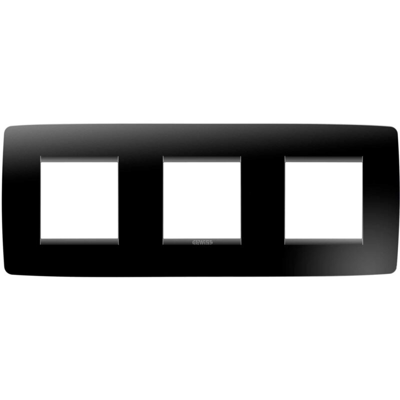 Rama decorativa aparataj unitar Gewiss, orizontala, 6 posturi, negru - SKU:  GW16126TN