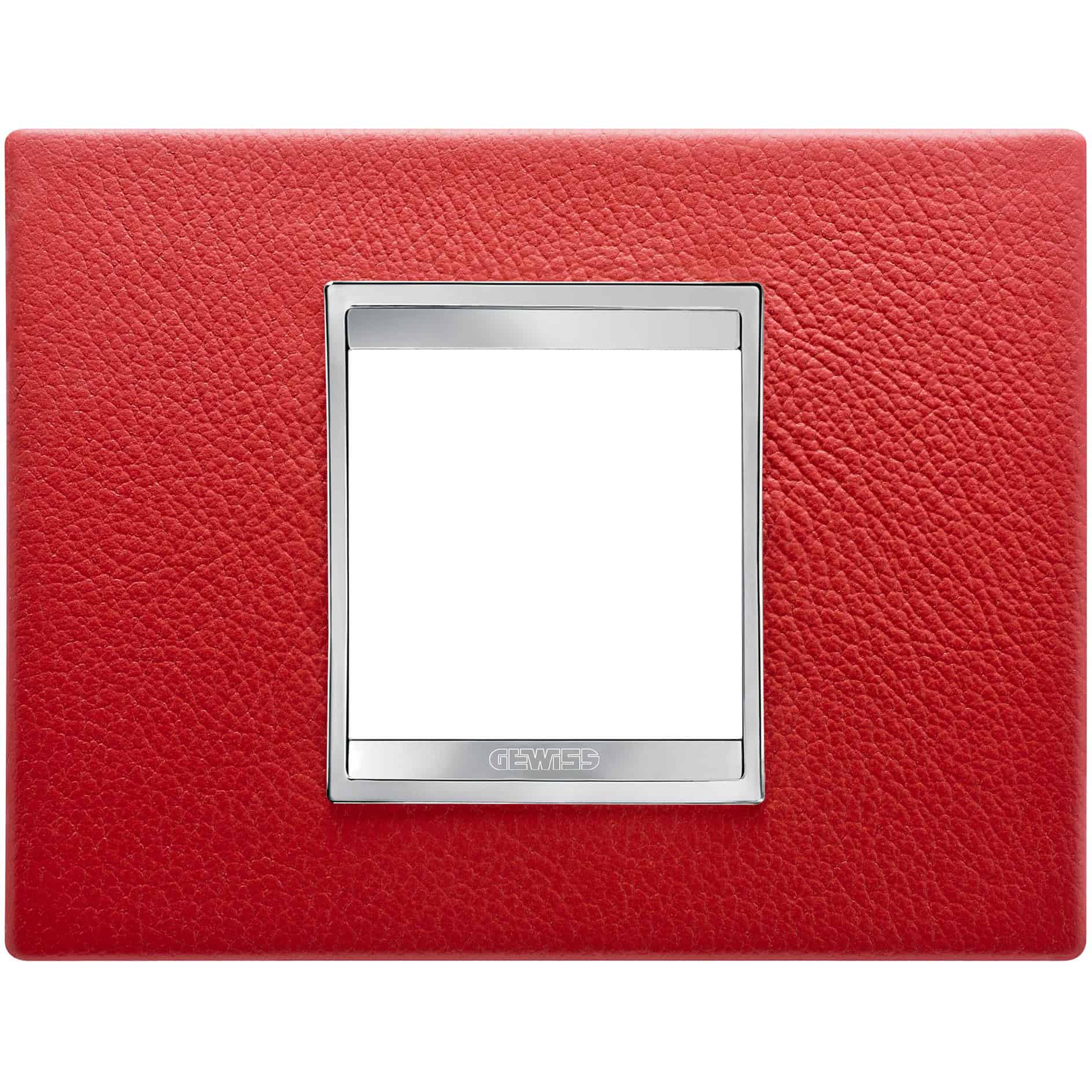 Rama decorativa aparataj modular Gewiss, rectangulara, 2M, rubiniu, Chorus Lux - SKU: GW16202PR