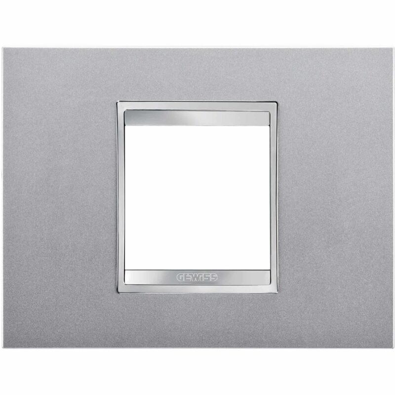 Rama decorativa modulara Gewiss, rectangulara, 2 module, titaniu, Chorus Lux - SKU:  GW16202VT