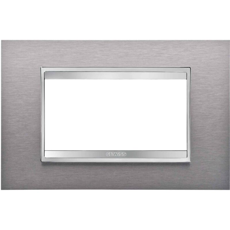 Rama decorativa modulara Gewiss, rectangulara, 4M, otel periat, Chorus Lux - SKU:  GW16204MI