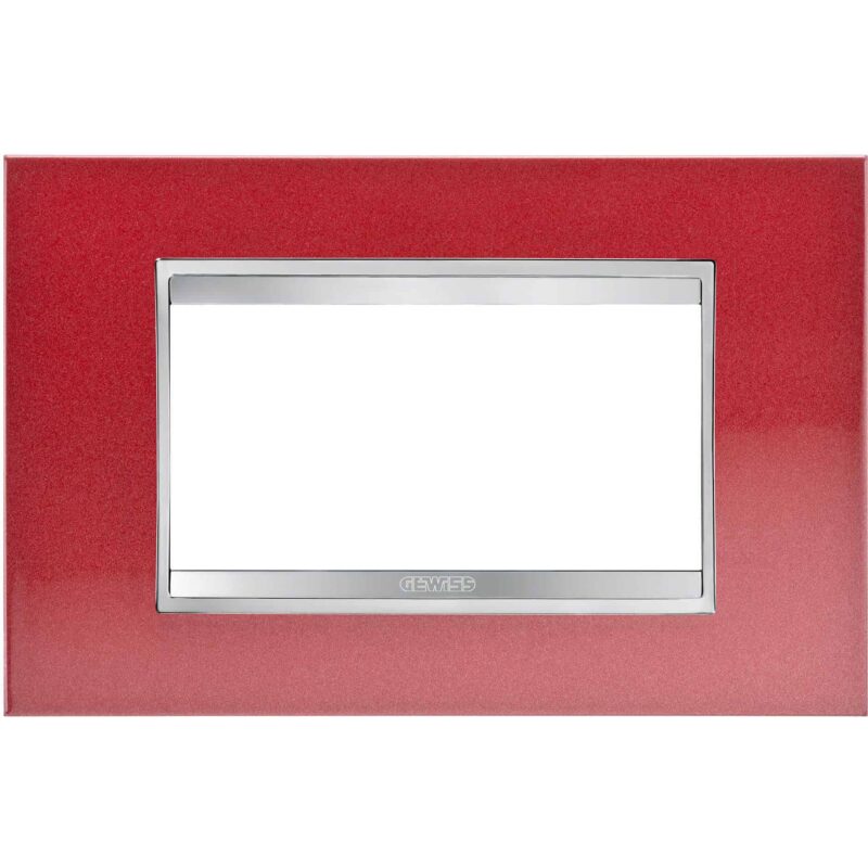 Rama decorativa aparataj modular Gewiss rectangulara 4M rosu Chorus Lux - SKU:  GW16204MR