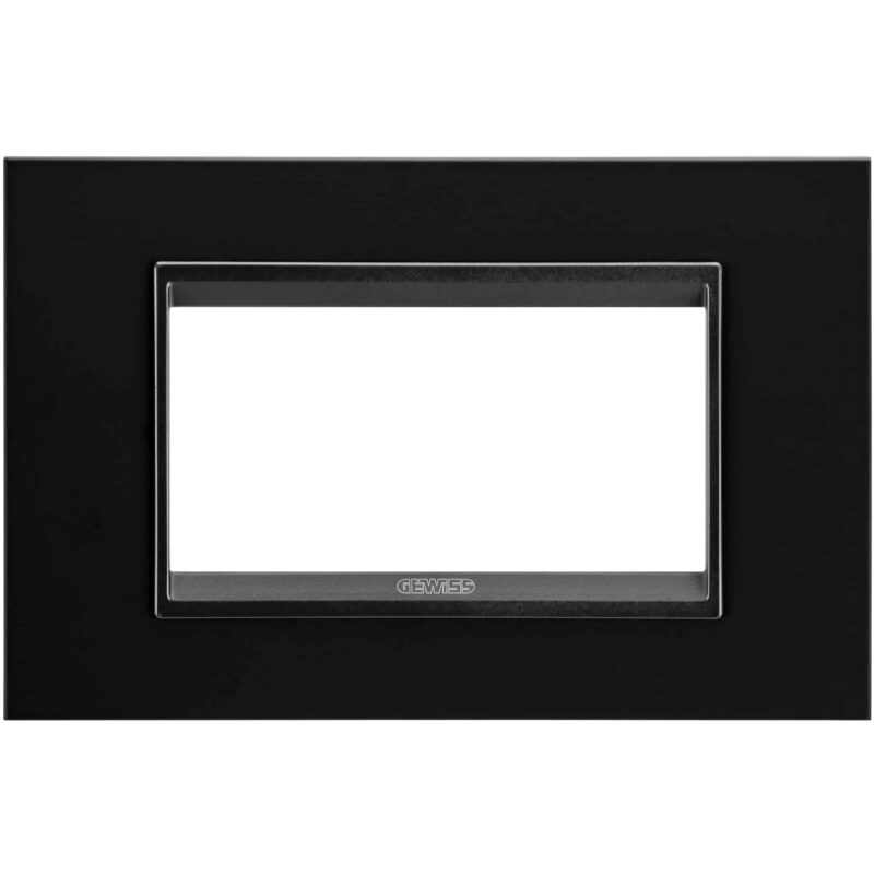 Rama decorativa aparataj modular Gewiss rectangulara 4M negru Chorus Lux - SKU:  GW16204XN