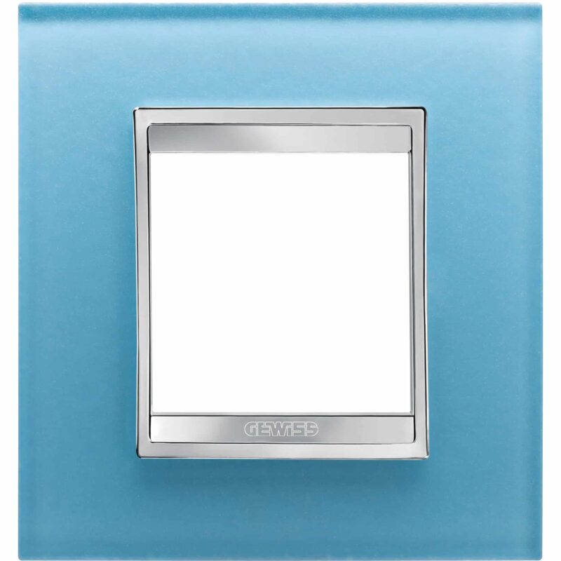 Rama decorativa aparataj unitar Gewiss, universala, 2 posturi, albastru, Chorus Lux International - SKU:  GW16222CA