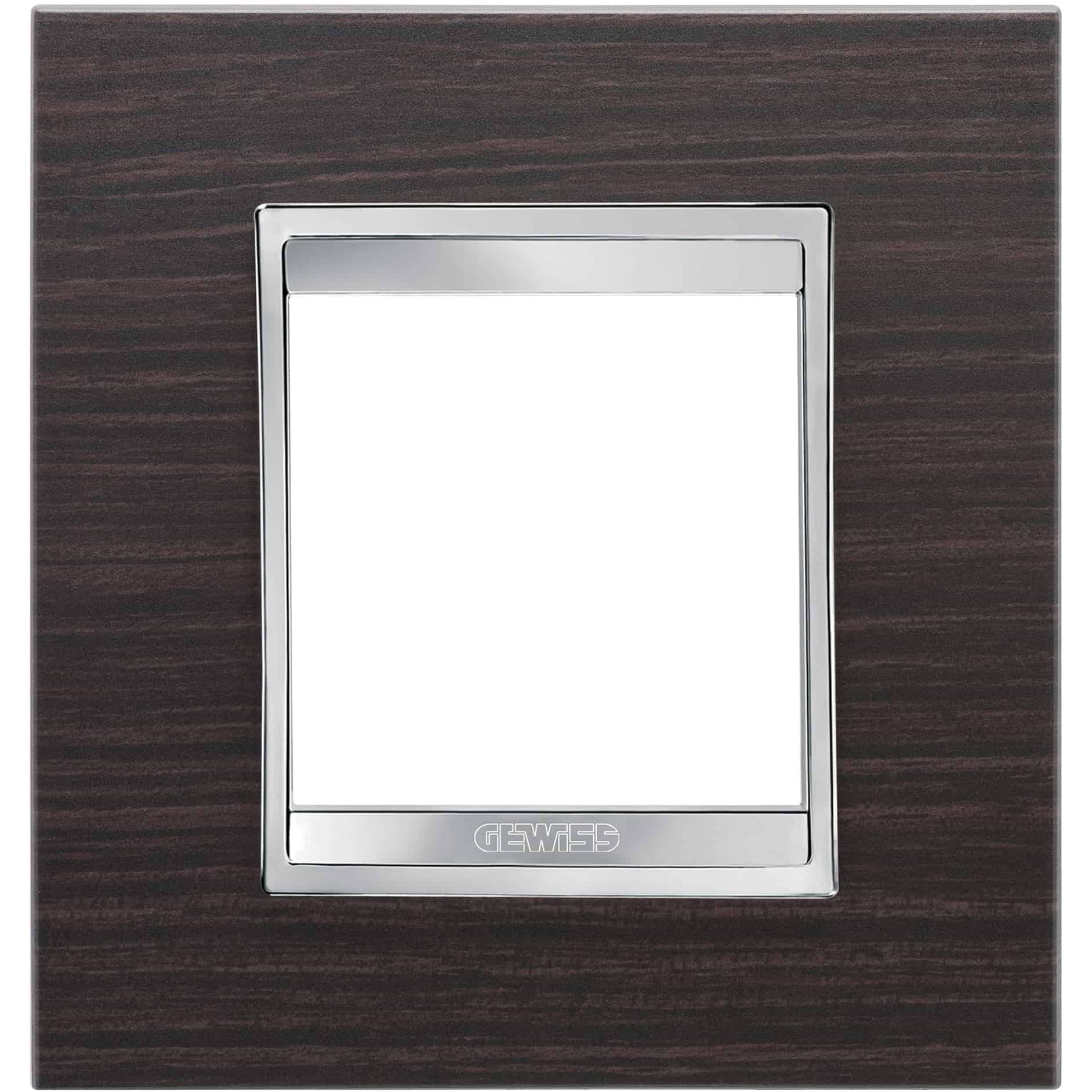 Rama decorativa aparataj unitar Gewiss, universala, 2 posturi, wenge-gri, Chorus Lux International - SKU: GW16222LW