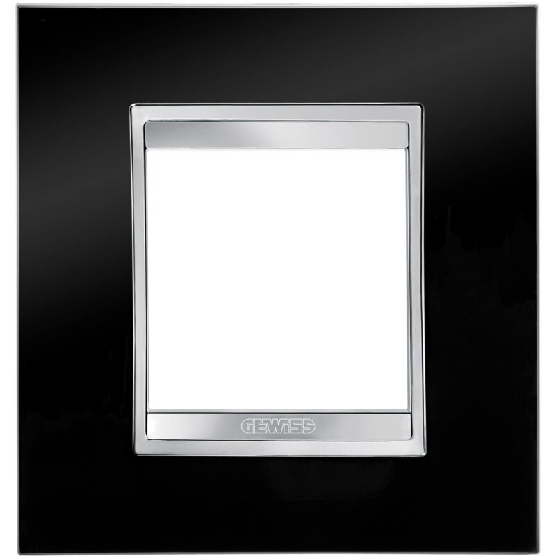 Rama decorativa aparataj unitar Gewiss, universala, 2 posturi, negru-gri - SKU:  GW16222TN