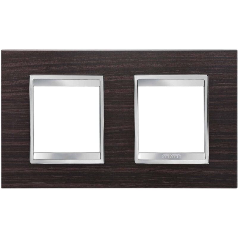 Rama decorativa aparataj unitar Gewiss, orizontala, 4 posturi, wenge-gri, Chorus Lux International  - SKU:  GW16223LW