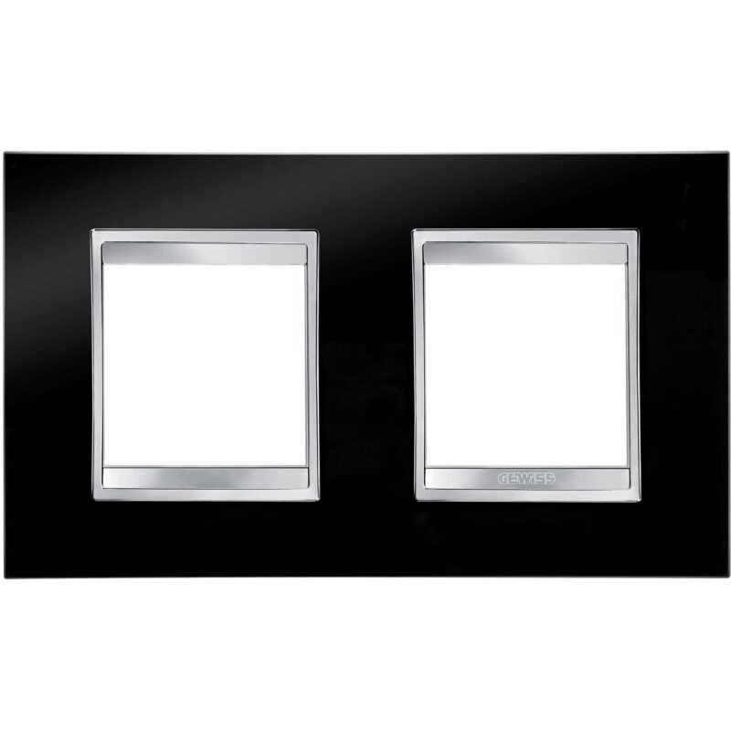 Rama decorativa aparataj unitar Gewiss orizontala 4 posturi negru-gri Chorus Lux International  - SKU:  GW16223TN