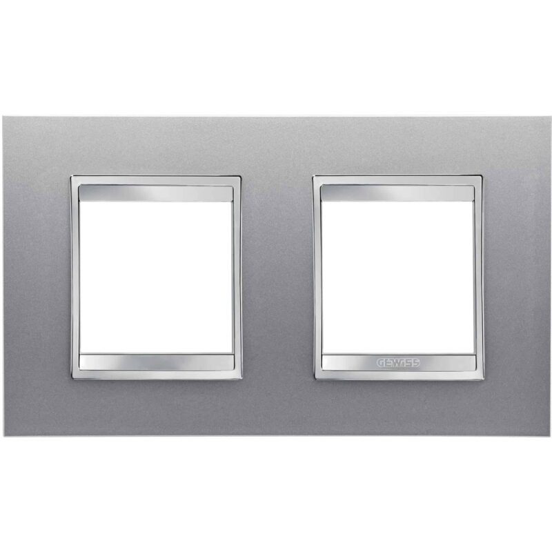 Rama decorativa aparataj unitar Gewiss orizontala 4 posturi gri titan - SKU:  GW16223VT