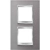 Rama decorativa aparataj unitar Gewiss verticala 4 posturi inox-gri Chorus Lux International  - SKU:  GW16224MI