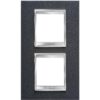 Rama decorativa aparataj unitar Gewiss verticala 4 posturi negru Chorus Lux International  - SKU:  GW16224PN