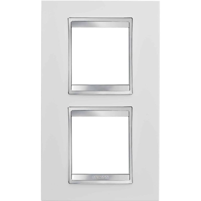 Rama decorativa aparataj unitar Gewiss verticala 4 posturi alb-gri Chorus Lux International - SKU:  GW16224TB