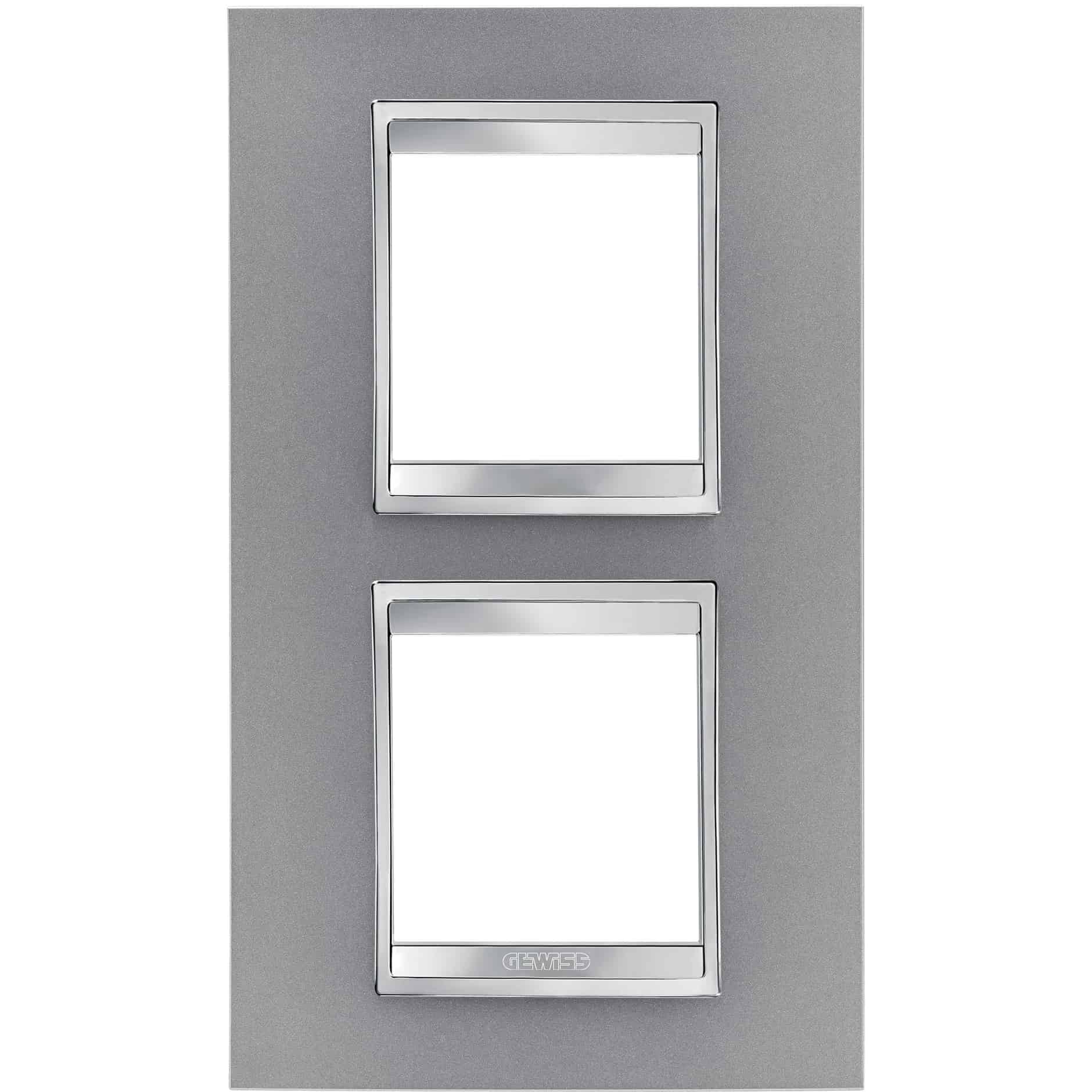 Rama decorativa aparataj unitar Gewiss verticala 4 posturi gri titan - SKU: GW16224VT