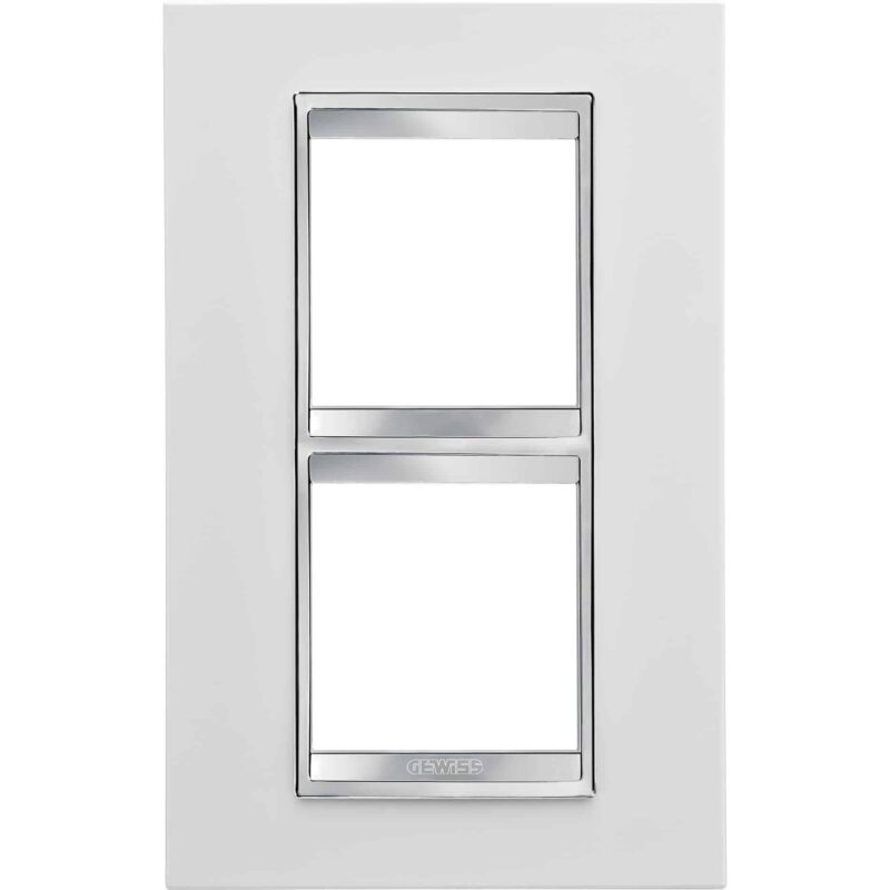 Rama decorativa aparataj unitar Gewiss verticala 4 posturi alb-gri Chorus Lux International - SKU:  GW16225TB