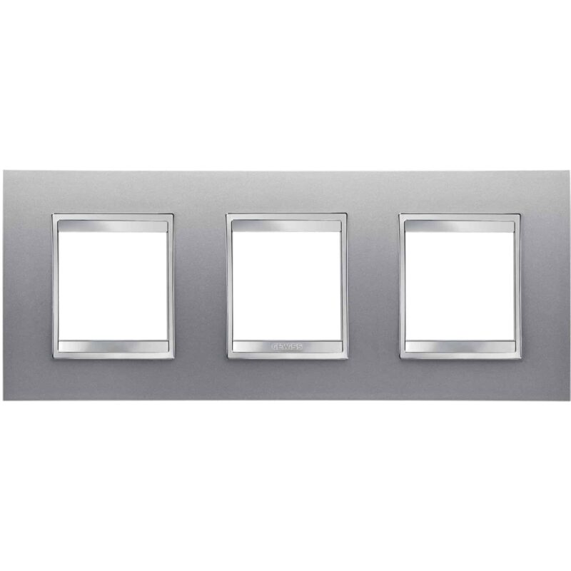 Rama decorativa aparataj unitar Gewiss, orizontala, 6 posturi, gri titan - SKU:  GW16226VT