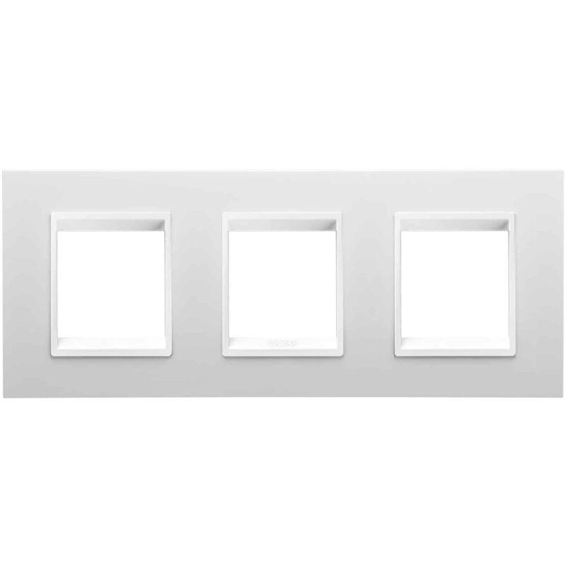 Rama decorativa aparataj unitar Gewiss orizontala 6 posturi alb laptos Chorus Lux International  - SKU:  GW16226YB