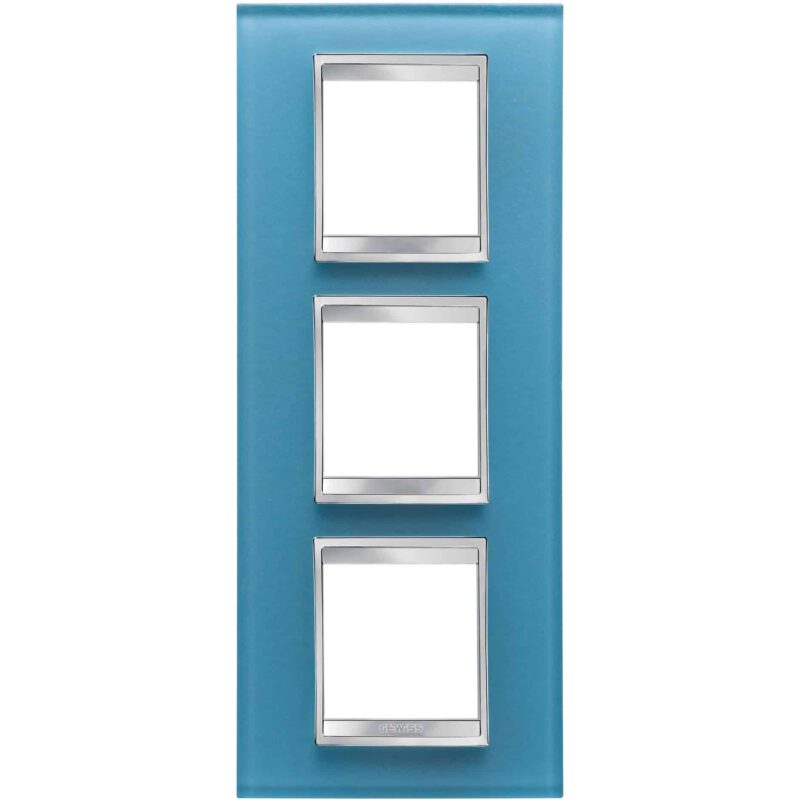 Rama decorativa aparataj unitar Gewiss, verticala, 6 posturi, albastru - SKU:  GW16227CA