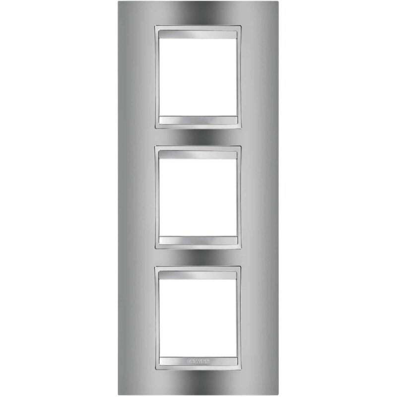 Rama decorativa aparataj unitar Gewiss verticala 6 posturi crom-gri - SKU:  GW16227MC