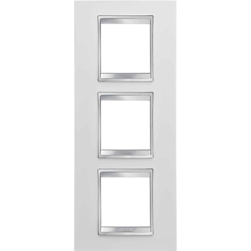 Rama decorativa aparataj unitar Gewiss verticala 6 posturi alb-gri Chorus Lux International - SKU:  GW16227TB