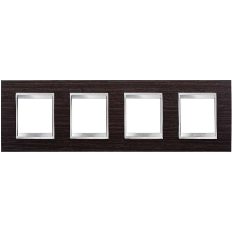 Rama decorativa aparataj unitar Gewiss, orizontala, 8 posturi, wenge-gri - SKU:  GW16228LW