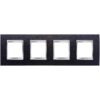 Rama decorativa aparataj unitar Gewiss, orizontala, 8 posturi, aluminiu negru, Chorus Lux International - SKU: GW16228MA