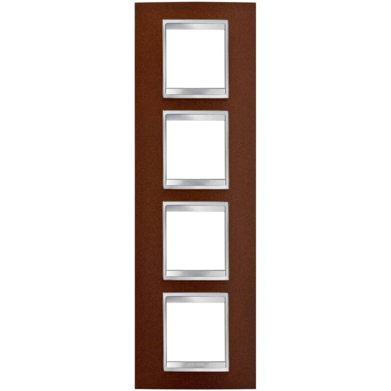 Rama decorativa aparataj unitar Gewiss verticala 8 posturi ruginiu Chorus Lux International - SKU:  GW16229MF