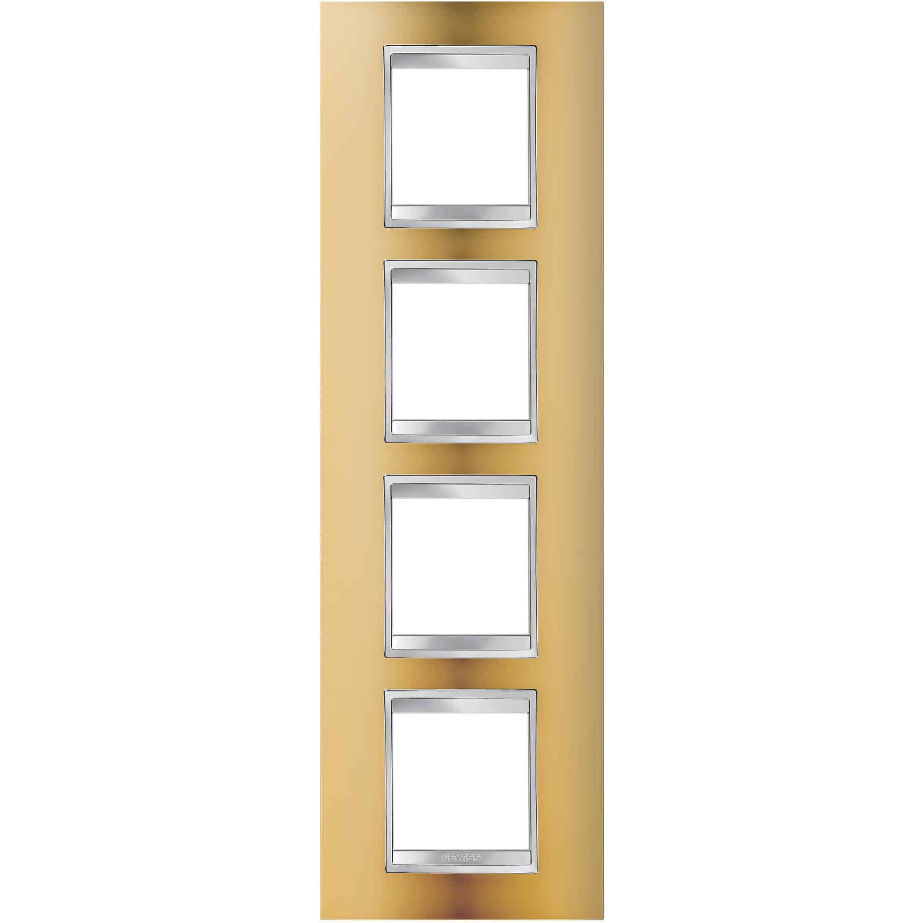 Rama decorativa aparataj unitar Gewiss verticala 8 posturi auriu-gri Chorus Lux International - SKU: GW16229MO