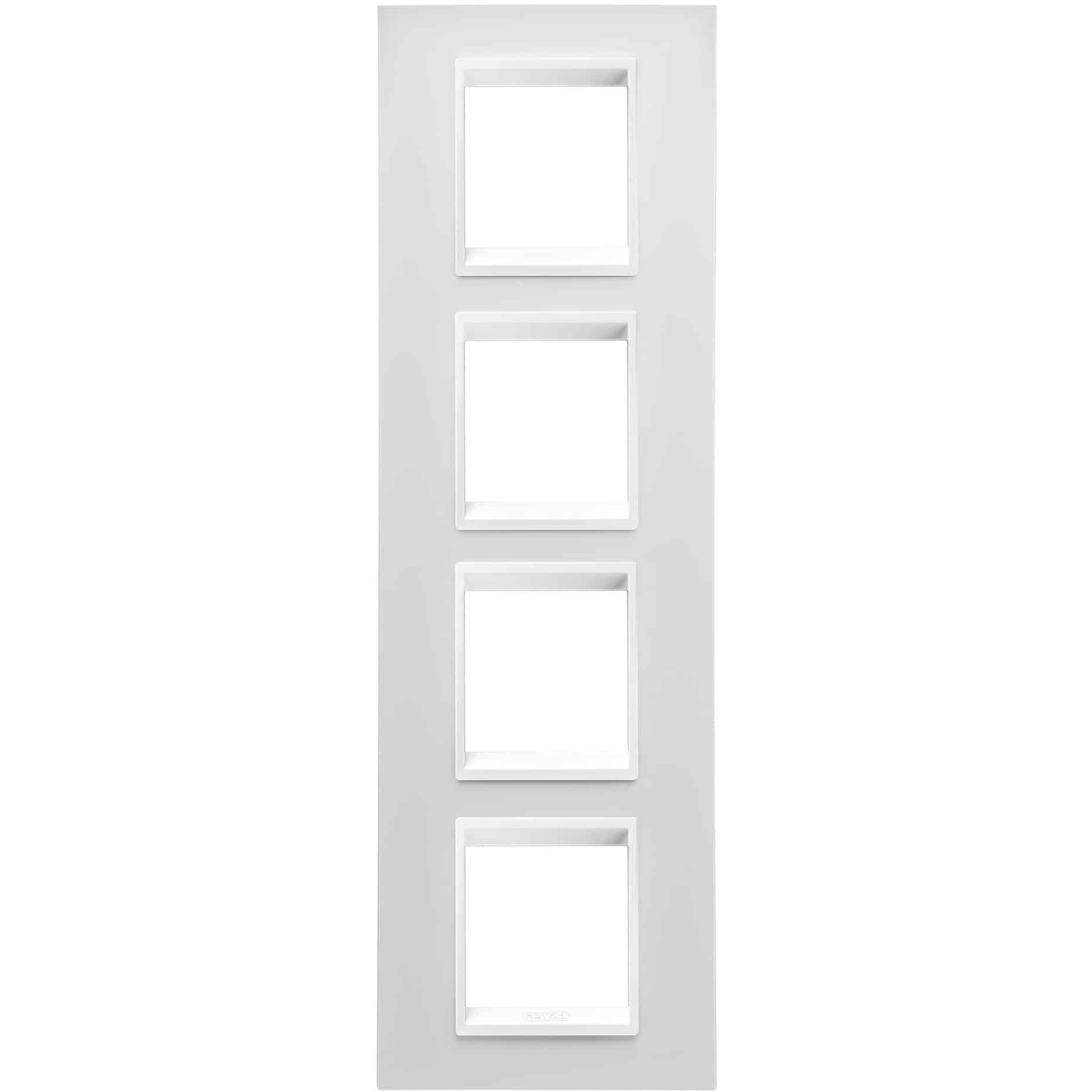 Rama decorativa aparataj unitar Gewiss verticala 8 posturi alb laptos Chorus Lux International - SKU: GW16229YB