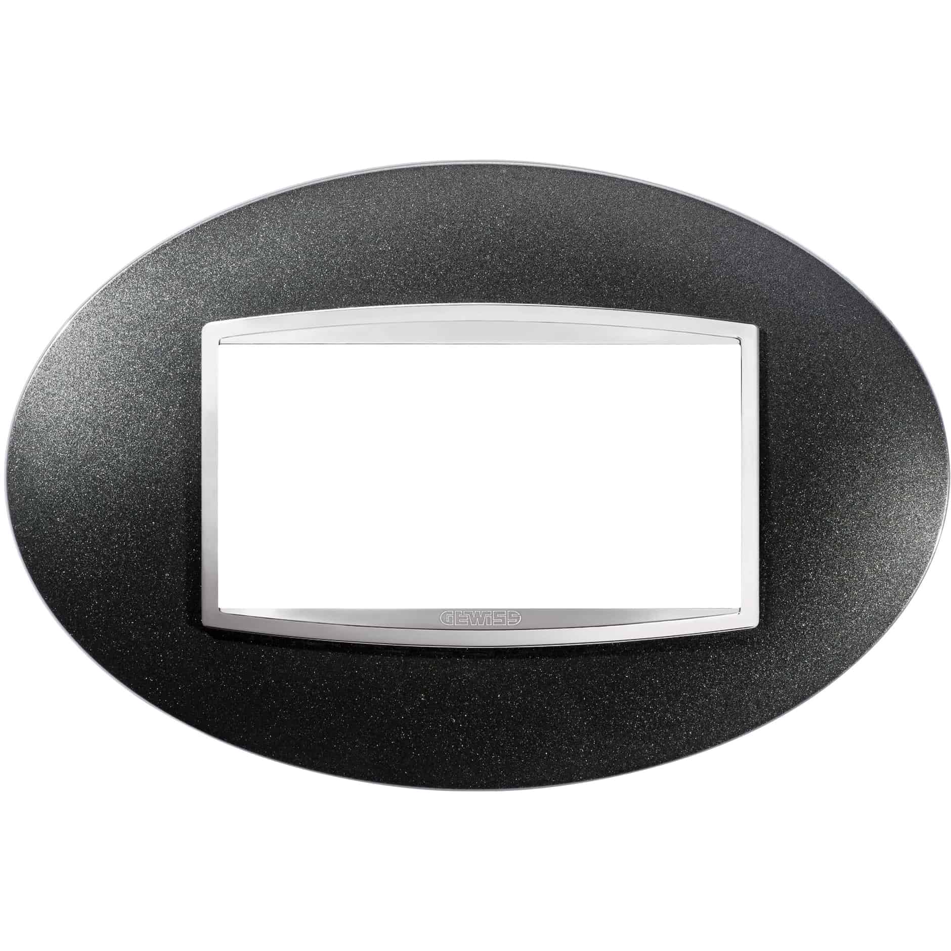 Rama decorativa aparataj modular Gewiss, elipsa, 4M, gri, Chorus Art - SKU: GW16304VA