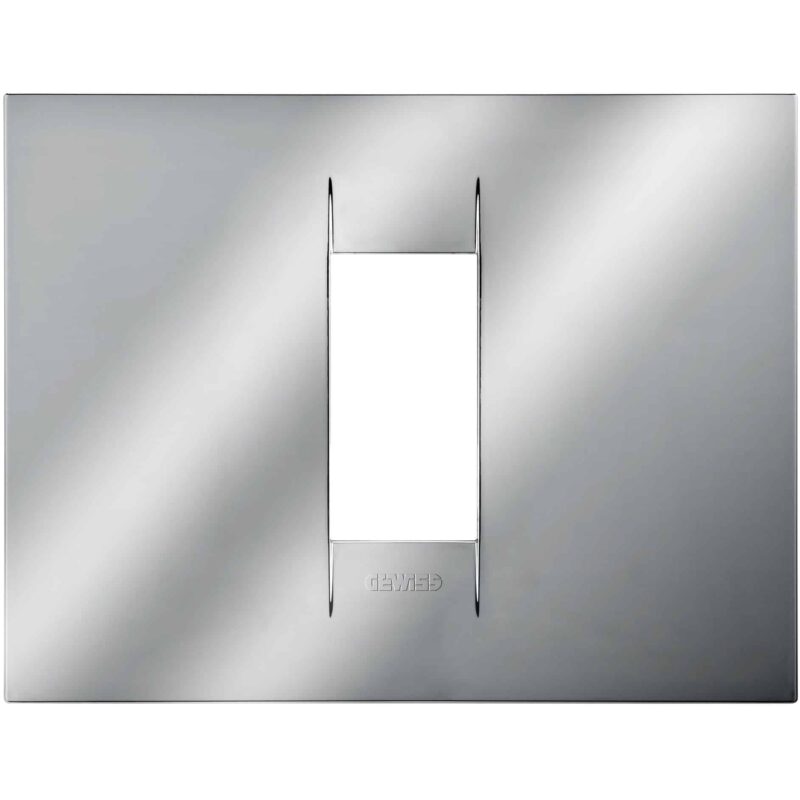 Rama decorativa aparataj modular Gewiss rectangulara 1M crom Chorus Geo  - SKU:  GW16401MC