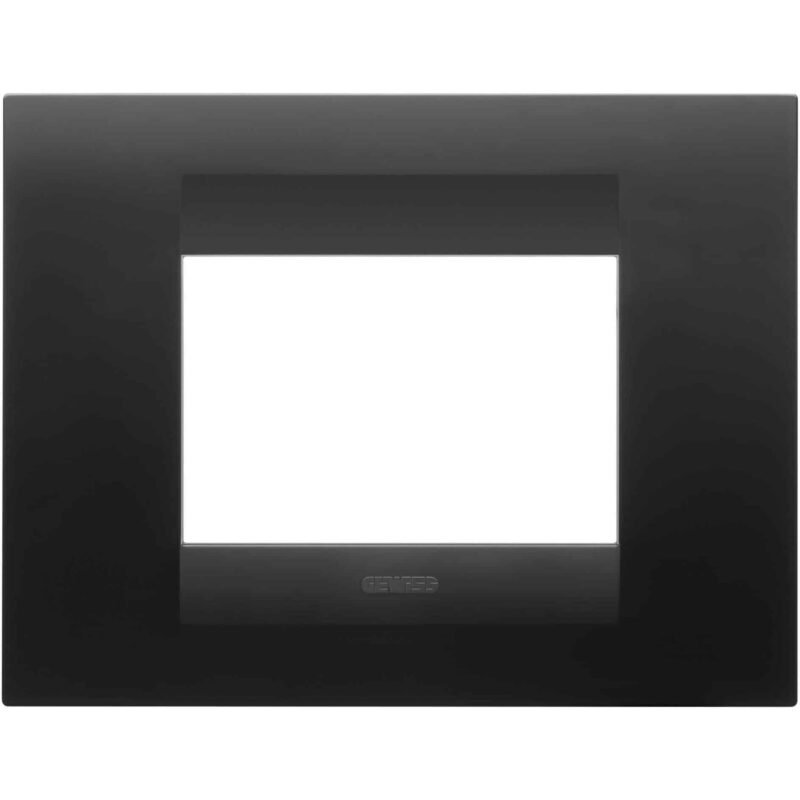 Rama decorativa Gewiss Chorus Geo, 3 module, negru satinat - SKU:  GW16403VN