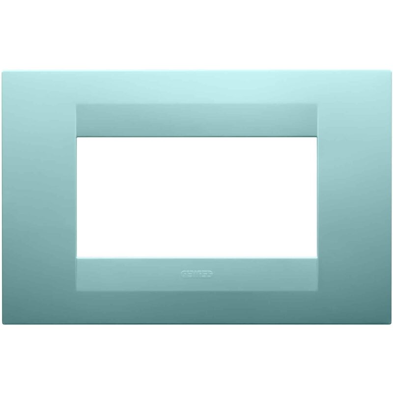 Rama decorativa aparataj modular Gewiss rectangulara 4M albastru caraibian Chorus Geo  - SKU:  GW16404TL