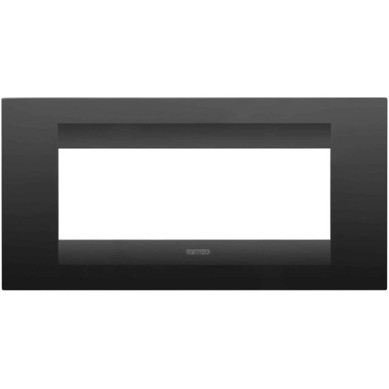 Rama decorativa Gewiss Chorus Geo rectangulara, 6 module, negru satinat - SKU:  GW16406VN