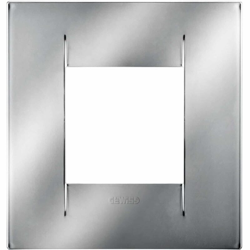 Rama decorativa aparataj unitar Gewiss, universala, 2 posturi, crom  - SKU:  GW16422MC