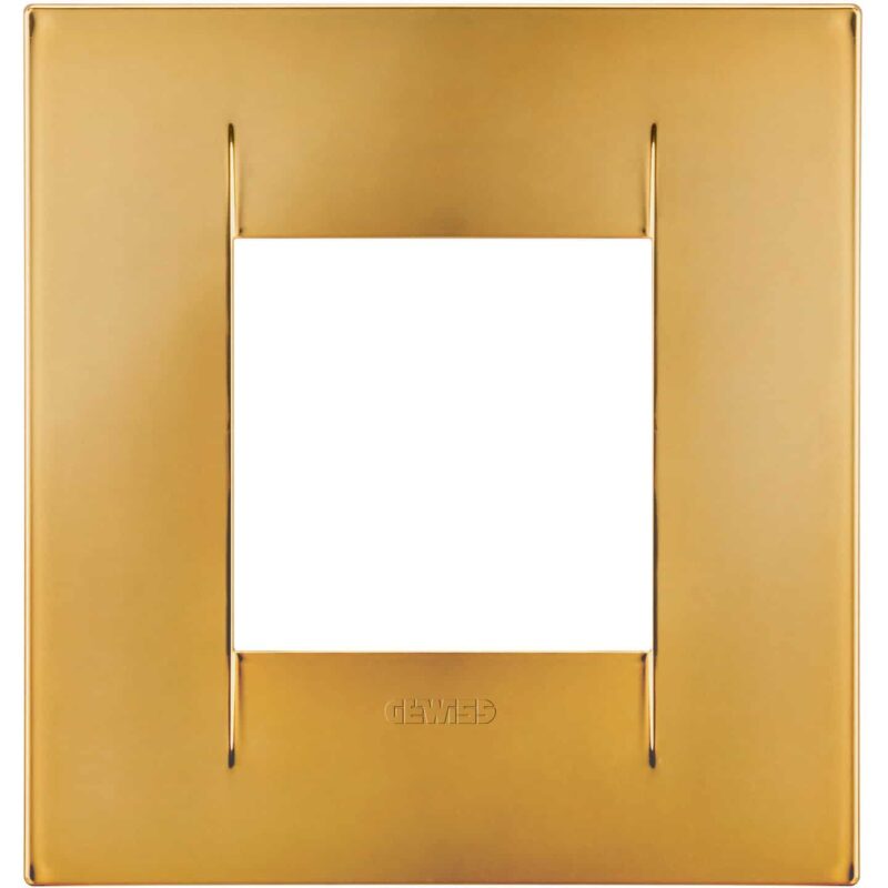 Rama decorativa aparataj unitar Gewiss, universala, 2 posturi, auriu, Chorus Geo International - SKU:  GW16422MO