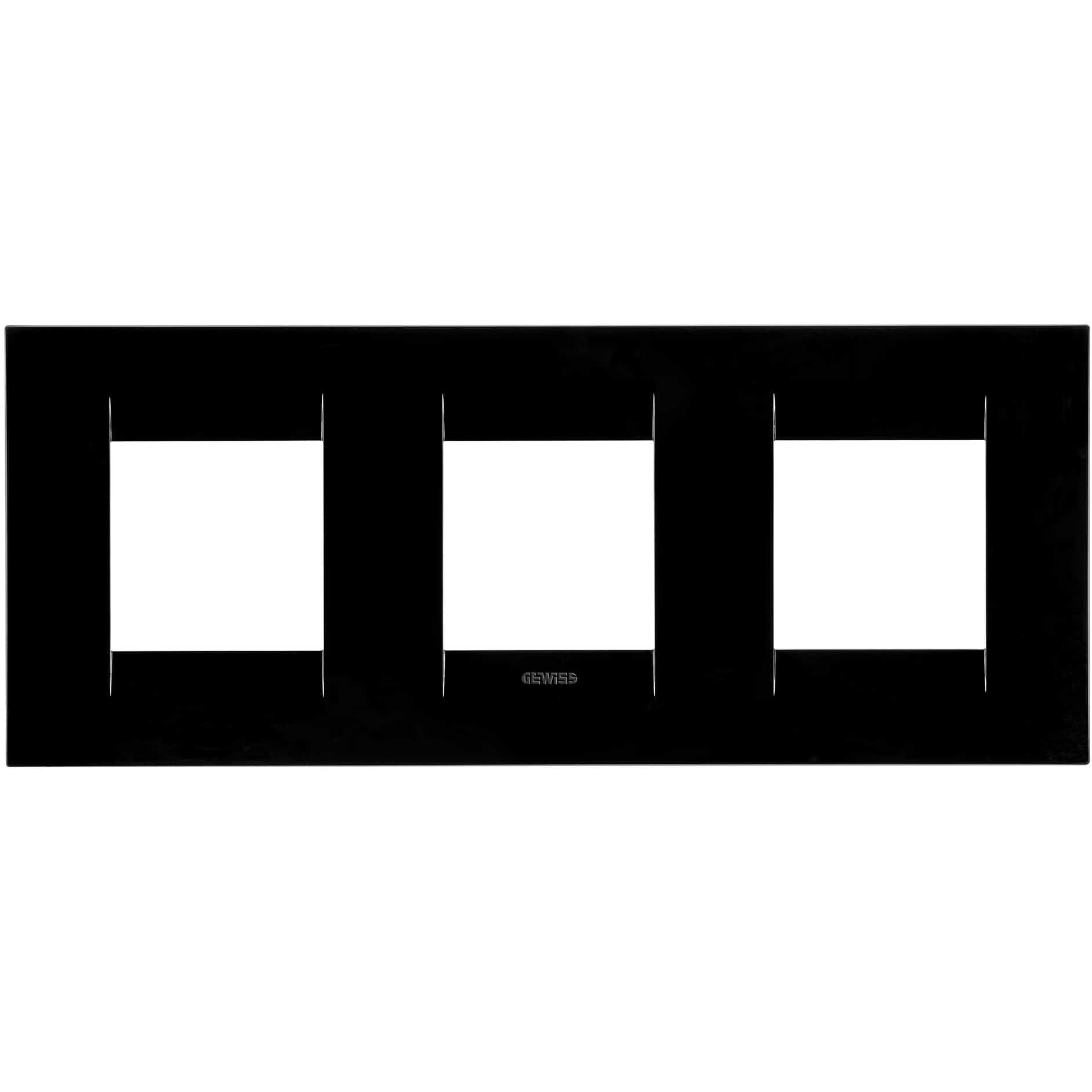 Rama decorativa aparataj unitar Gewiss orizontala 6 posturi negru - SKU: GW16426TN