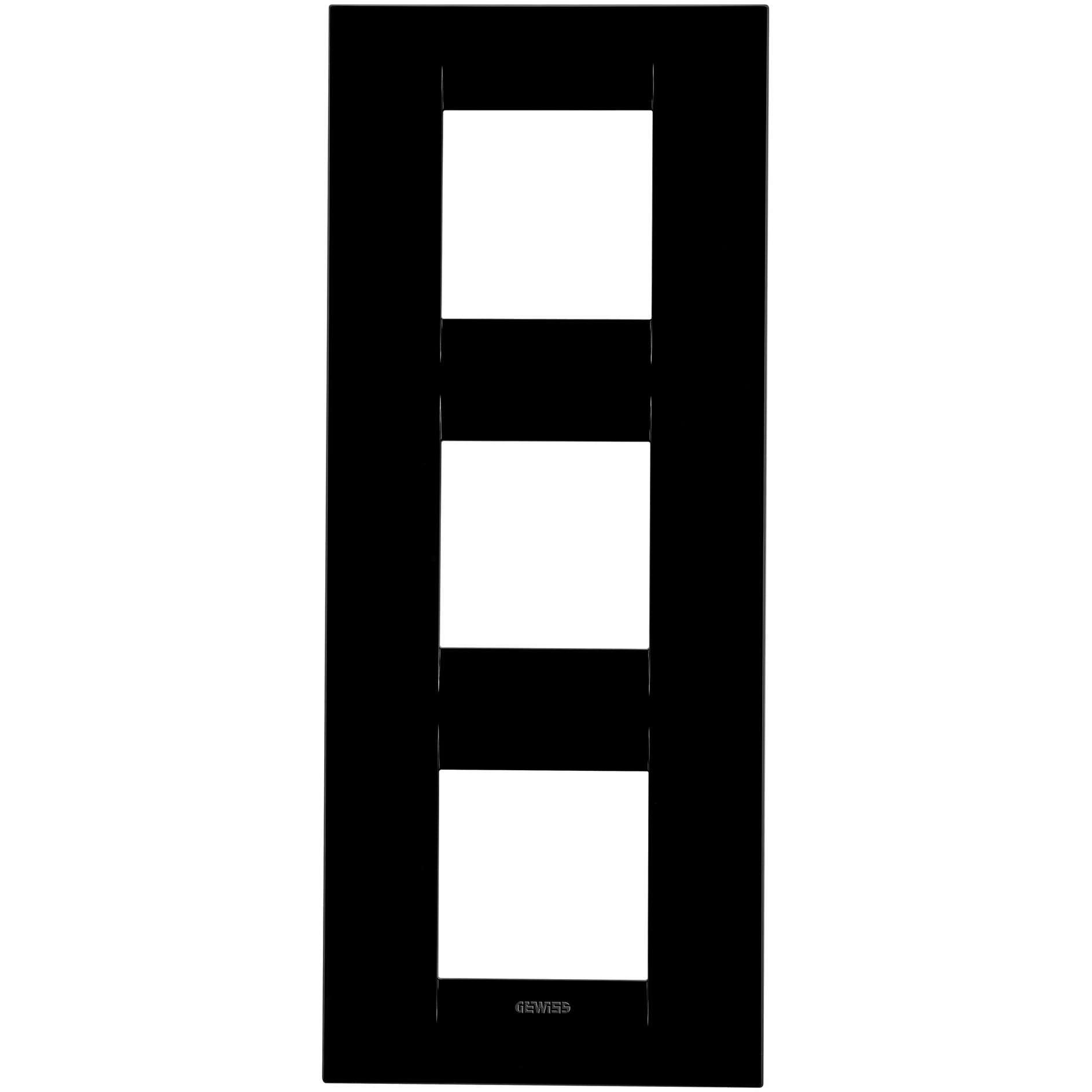 Rama decorativa aparataj unitar Gewiss verticala 6 posturi negru Chorus Geo - SKU: GW16427TN