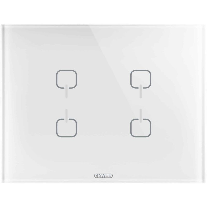Clapeta pentru intrerupator modular TOUCH Gewiss, alb, 3M, 4 simboluri, Chorus - SKU:  GW16964CB