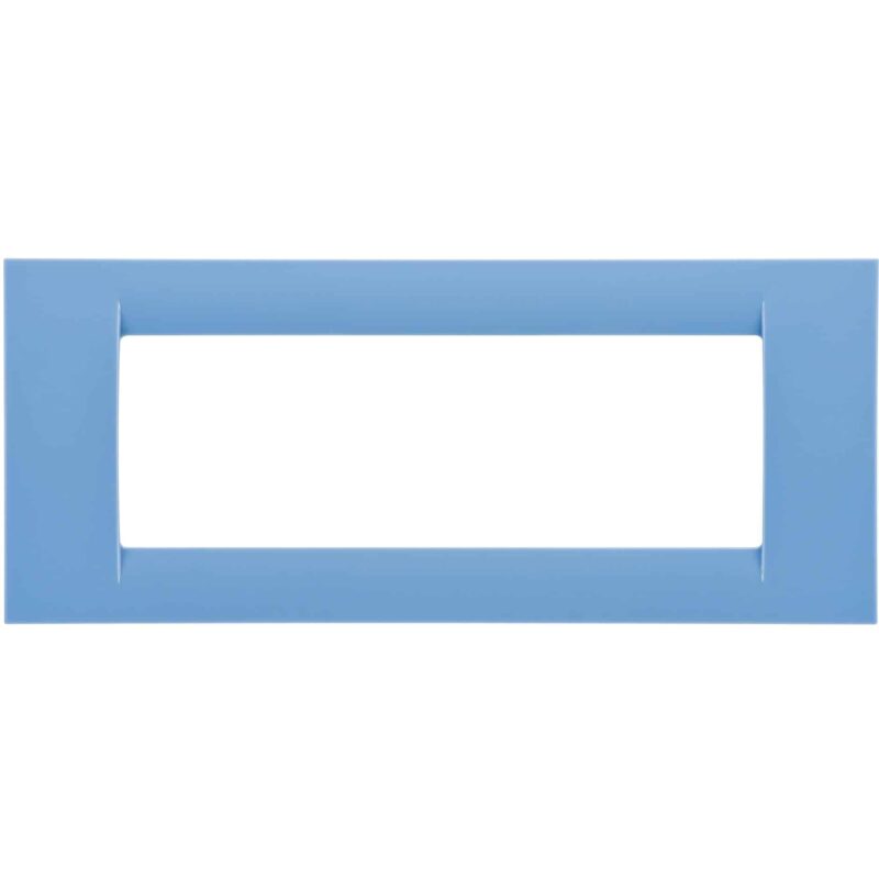 Rama decorativa aparataj modular Gewiss Virna, rectangulara, 6 module, albastru deschis  - SKU:  GW22166