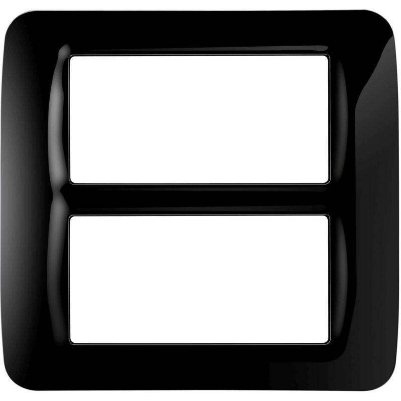 Rama decorativa aparataj modular Gewiss, elipsa, 8 module, negru, Top System - SKU:  GW22517