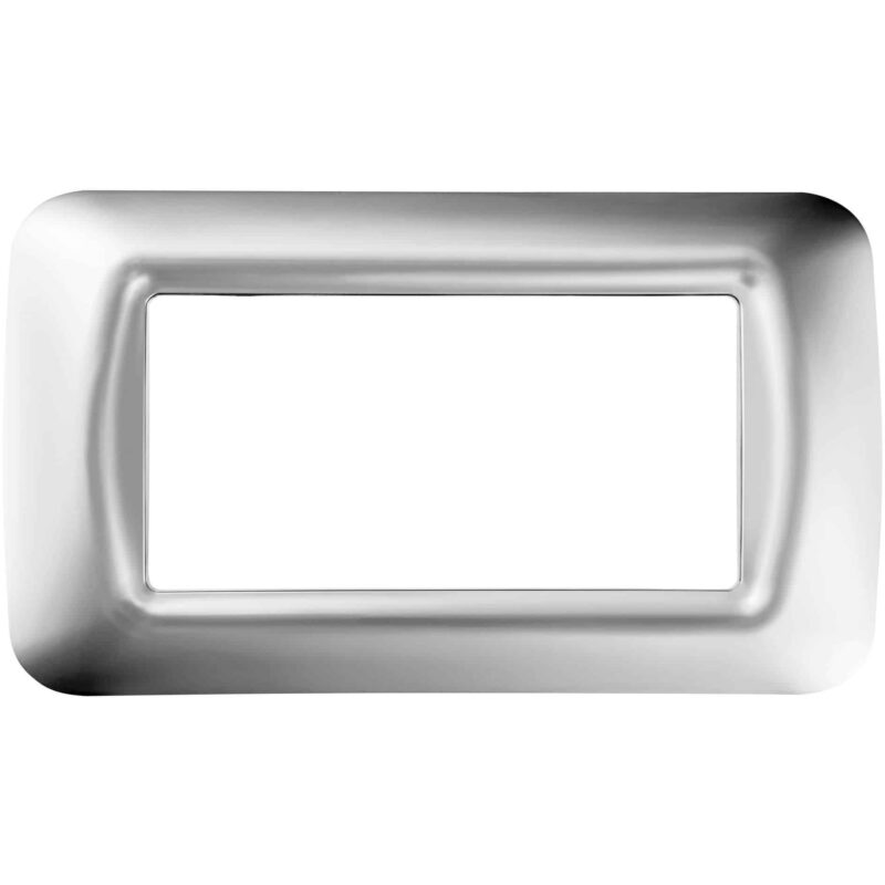 Rama decorativa aparataj modular Gewiss, elipsa, 4M, crom metalizat, Top System - SKU:  GW22654