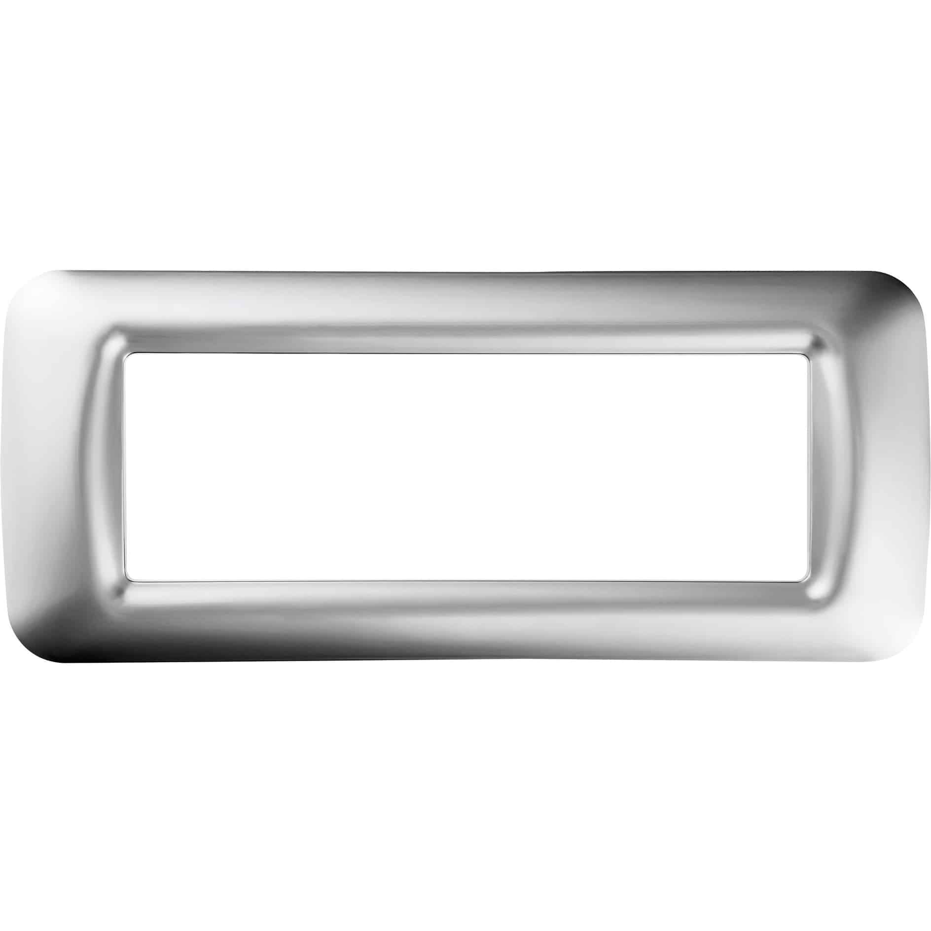 Rama decorativa aparataj modular Gewiss, elipsa, 6M, crom metalizat, Top System - SKU: GW22656