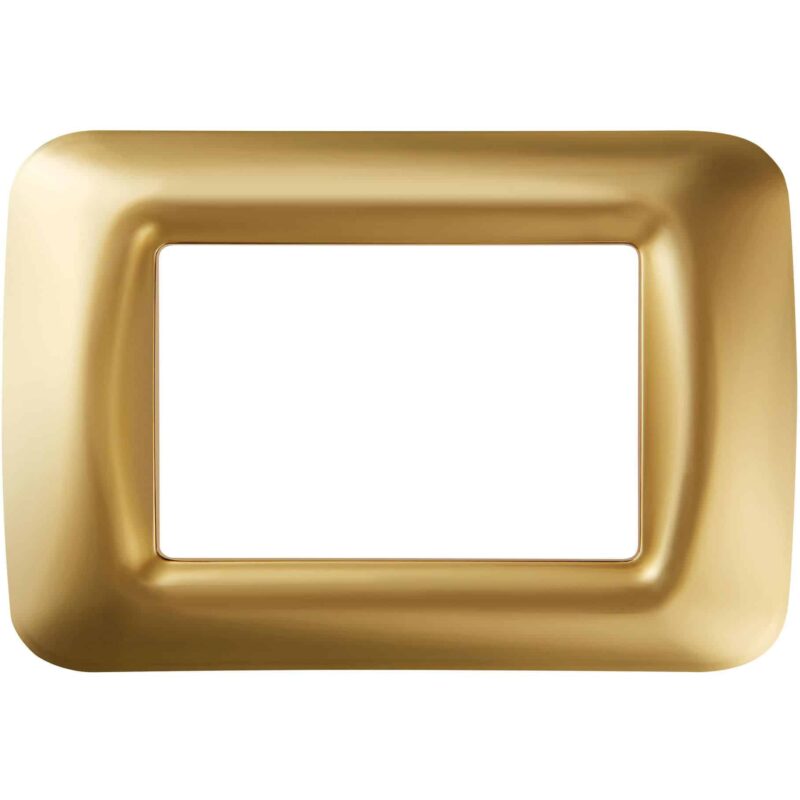 Rama decorativa aparataj modular Gewiss, elipsa, 3M, auriu antic metalizat, Top System  - SKU:  GW22663