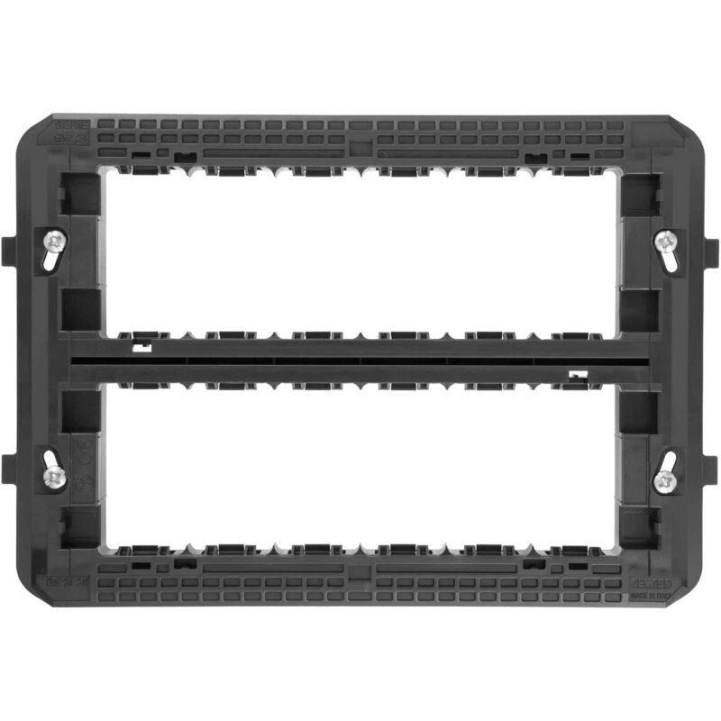 Rama de montaj Gewiss cu suruburi, 12 module, negru, Top System - SKU:  GW24241