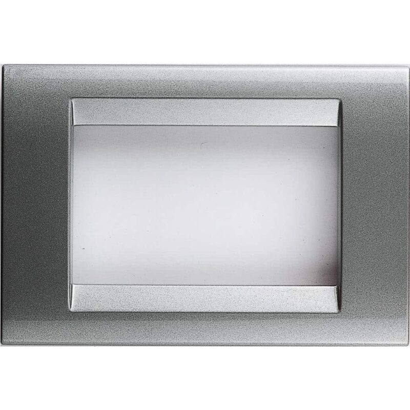 Rama decorativa aparataj modular Gewiss, rectangulara, 2M, titaniu, Playbus  - SKU:  GW32012