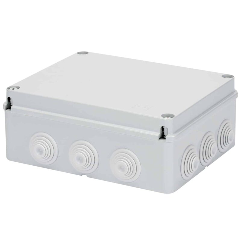 Cutie de derivatie cu capac filetat IP55 300x220x120mm gri RAL 7035 - SKU:  GW44009