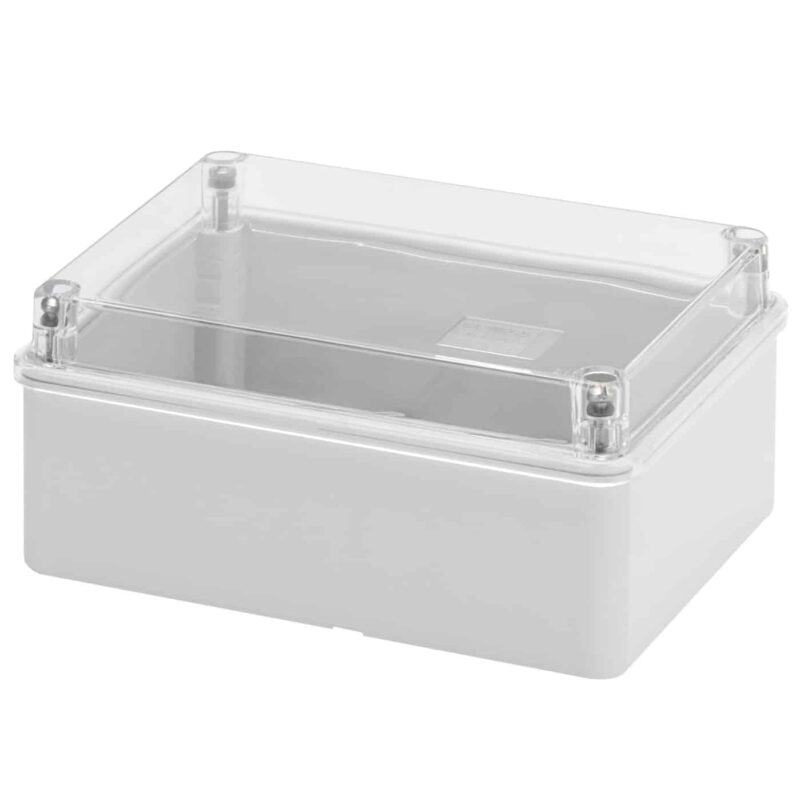 Cutie de ramificatie aplicata cu capac transparent, 240x190x90mm, IP56 - SKU:  GW44428