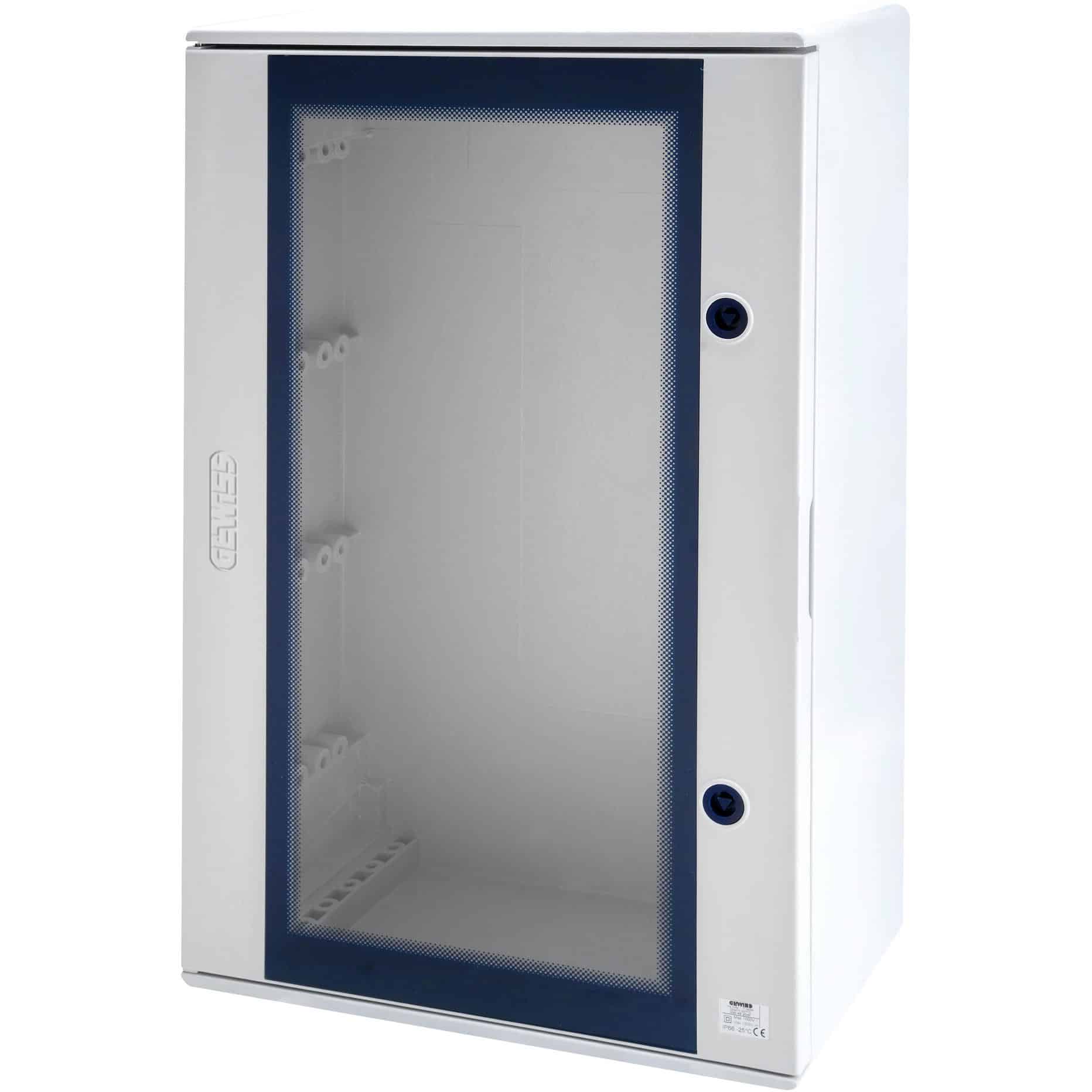 Dulap electric PVC cu usa transparenta si incuietoare, 425x310x160mm, IP66, gri RAL 7035 - SKU: GW46202F