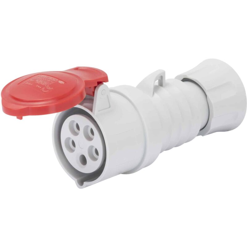 Priza trifazica mobila IP44/IP54, 3P+N+E 16A 380-415V, rosie - SKU:  GW62009H