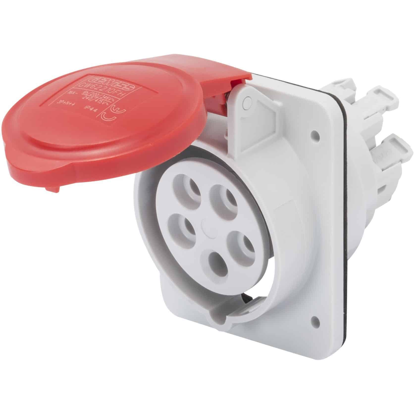 Priza trifazica incastrata IP44/IP45, 3P+N+E, 32A, 380-415V - SKU: GW62221FH